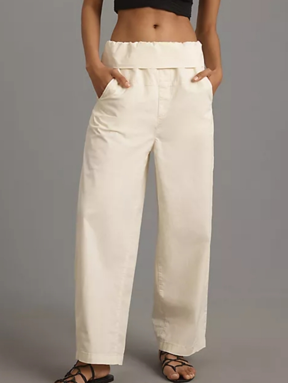 Anthropologie Pilcro Foldover Bowed Belted Wide-Leg Pants
